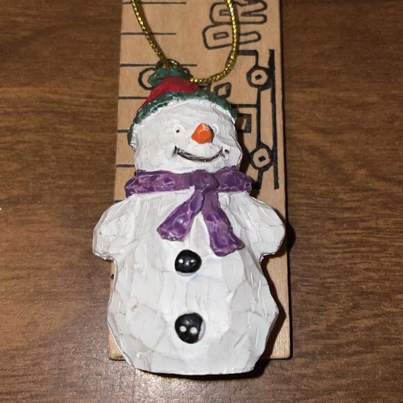 Lot 2 Christmas Mini Ornament Santa Claus & Snowman Plastic Holiday Tree Décor - Picture 8 of 9